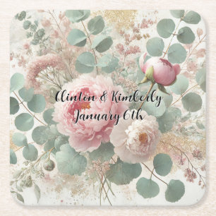 Peony Drama Paper & Party Teller Rechteckiger Pappuntersetzer