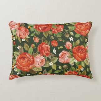 Peony Elegance: Graphic Floral Wallpaper. Dekokissen