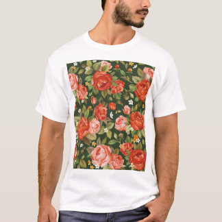Peony Elegance: Graphic Floral Wallpaper. T-Shirt
