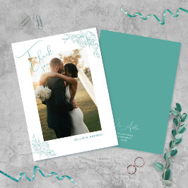 Peony Elegance Wedding Dankeskarte