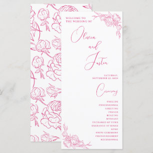 Peony Elegance Wedding Program