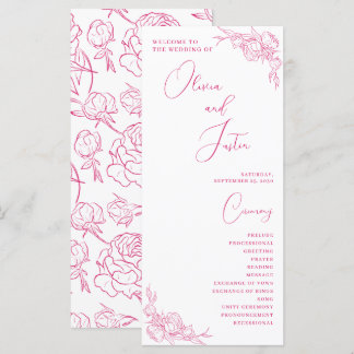 Peony Elegance Wedding Programme