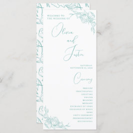 Peony Elegance Wedding Programme