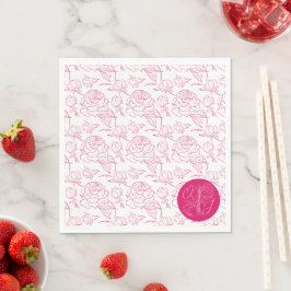 Peony Elegance Wedding Serviette