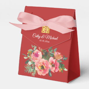 Peony floral doppeltes Glück Chinesische Hochzeit  Geschenkschachtel