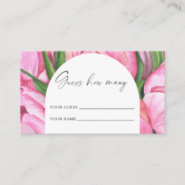 Peony floral - erraten Sie wie viele - Bridgame Begleitkarte
