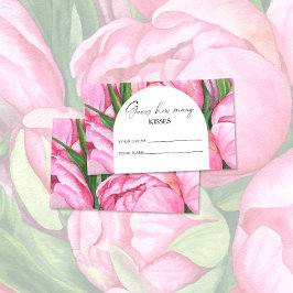 Peony floral - erraten Sie, wie viele Küsse Bridga Begleitkarte