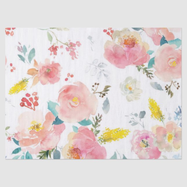 Peony floral Pink Muster Antique Hochzeiten Seidenpapier (Vorderseite)