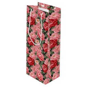 Peony Floral Print Geschenktasche Geschenktüte Für Weinflaschen