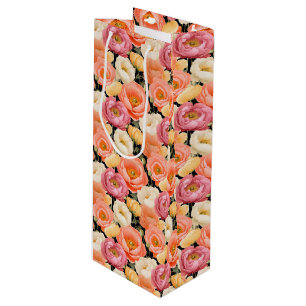 Peony Floral Print Geschenktasche Geschenktüte Für Weinflaschen