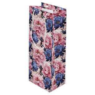 Peony Floral Print Geschenktasche Geschenktüte Für Weinflaschen