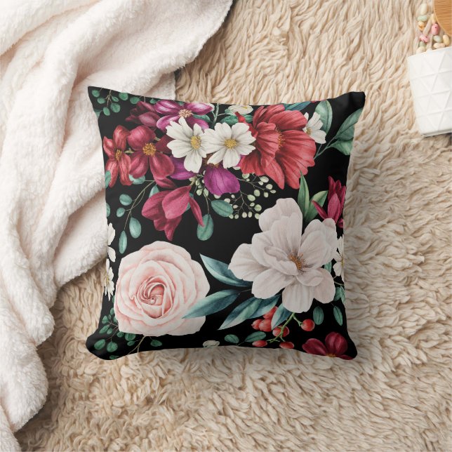 Peony Floral Watercolor Kissen (Decke)