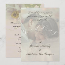 Peony Floral Wedding & Foto Einladung
