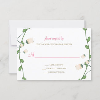 Peony Floral Wedding RSVP Card Karte