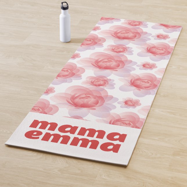 Peony Floral Yoga Mat Custom Mother Day Gift Yogamatte (Beispiel)