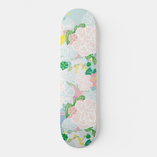 Peony Flowers Skateboard (Vorderseite)