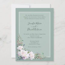 Peony Garden Sage Green Wedding Einladung