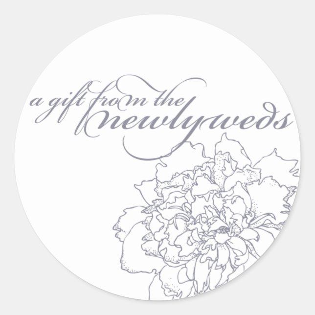 Peony Gastgeschenk Hochzeit Sticker (Vorderseite)