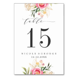 Peony gold WEDING Personalisierte Tischnummer