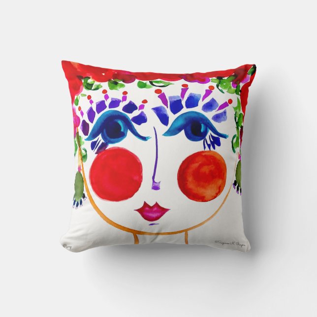 Peony - Gypsy Garden Girl Coussin de coton (Recto)