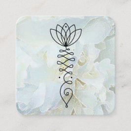 *~* Peony Heart Healer Massage Reiki Yoga Lotus Quadratische Visitenkarte