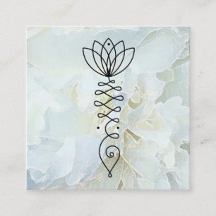 *~* Peony Heart Lotus Heiler Massage Reiki Yoga Quadratische Visitenkarte