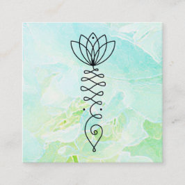 *~* Peony Heart Lotus Yoga Heiler Massage Reiki Quadratische Visitenkarte