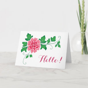 Peony Hello Karte