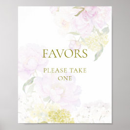 Peony Hydrangea Pastel Baby Duwer Favoriten Poster