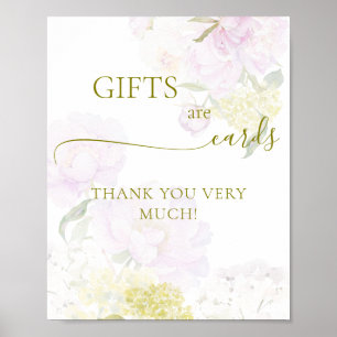 Peony Hydrangea Pastel Babydusche Geschenke und Ka Poster