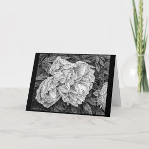 Peony in the Rain carte de voeux