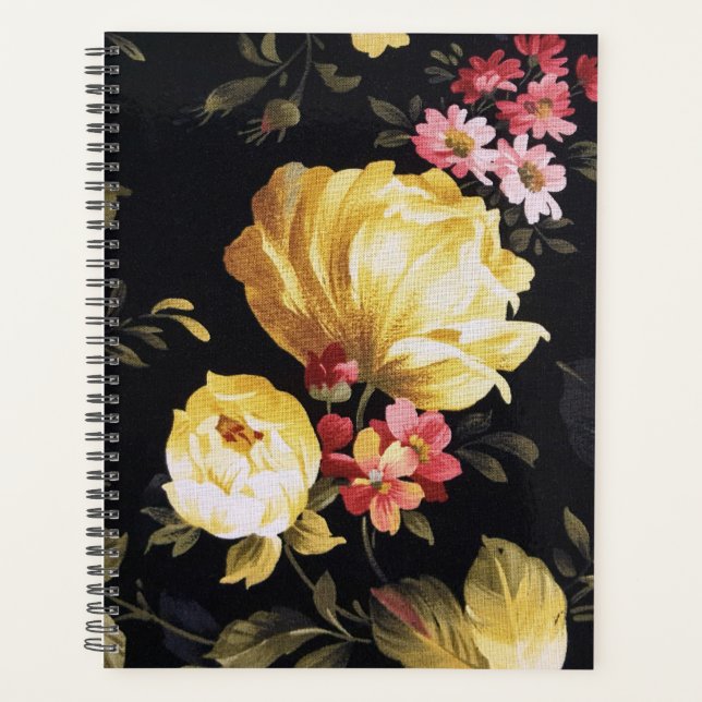 Peony jaune design sur noir (Devant)