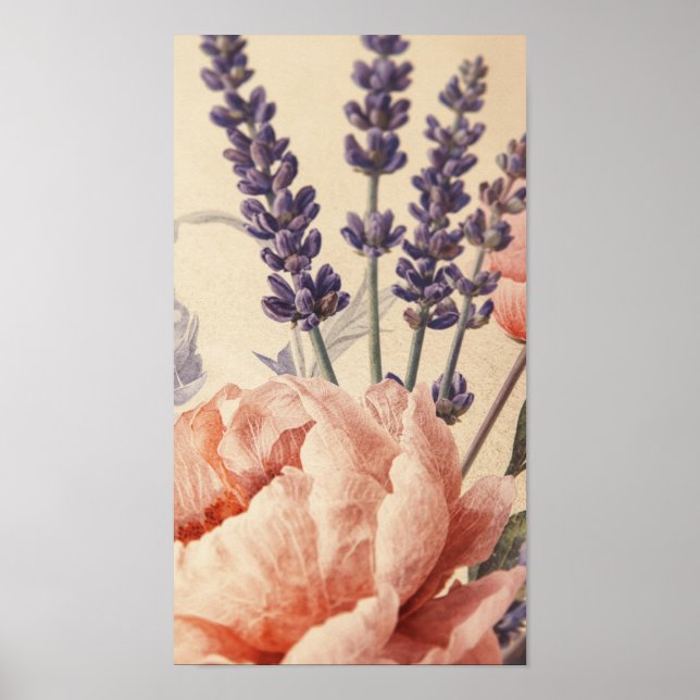 Peony & Lavender Harmony Poster (Vorne)