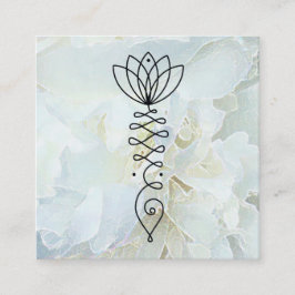 *~* Peony Lotus Heart Healer Massage Reiki Yoga Quadratische Visitenkarte