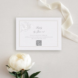 Peony Modern Formal Elegante QR Hochzeitreaktion