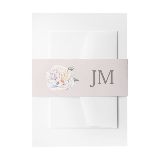 Peony Monogram Floral Mauve Wedding Einladungsbanderole (Vorderseite Beispiel)