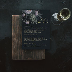 Peony Moody Wedding Finer Details Einschlusskarte Begleitkarte