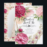 Peony & Orchid Garden Floral Glam Sweet 16 Einladung<br><div class="desc">Customize for any event</div>