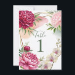 Peony & Orchid Garden Floral Glam Wedding  Einladung<br><div class="desc">Table Numbers. look for matching items in my store.</div>