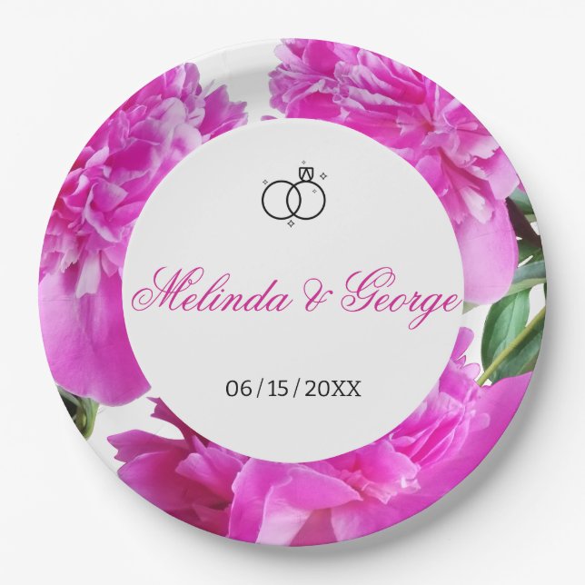 Peony. Pappteller (Vorderseite)