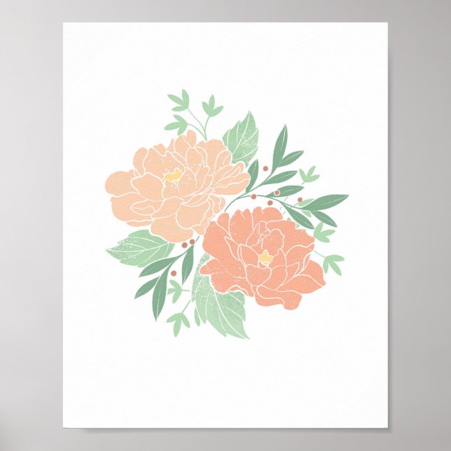 Peony Peonies Floral Boho Blume Print Poster (Vorne)