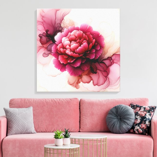 Peony Pink Abstrakt Leinwanddruck (Insitu (Wohnzimmer))