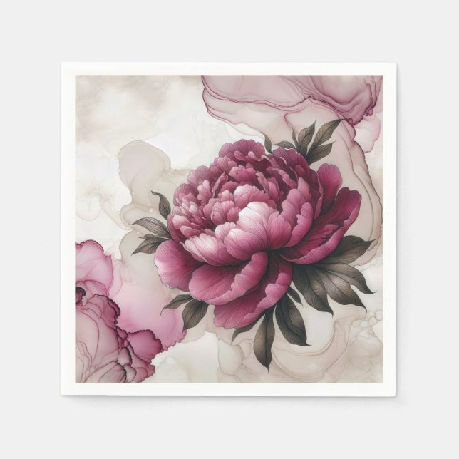 Peony Pink Abstrakt Serviette (Vorderseite)