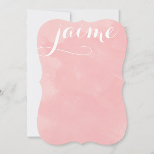 Peony Pink Watercolor Flachbild-Karte Geschirr Mitteilungskarte
