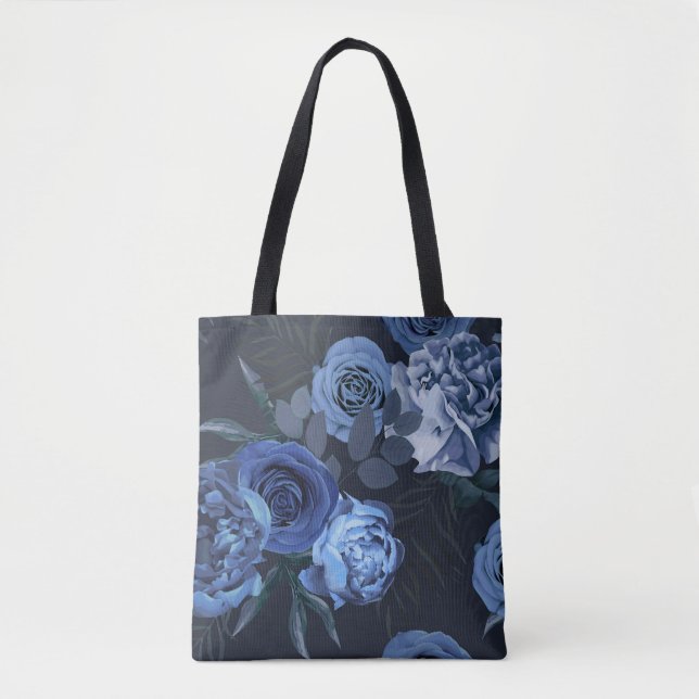 Peony Rose: Dunkle Blüte Vintag. Tasche (Vorderseite)