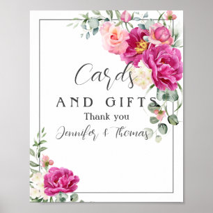 Peony & Rose Eucalyptus Cards & Gifts Poster