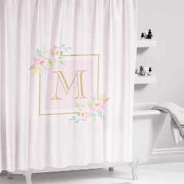 Peony rose Personnalisé Monogramme Douche Rideau