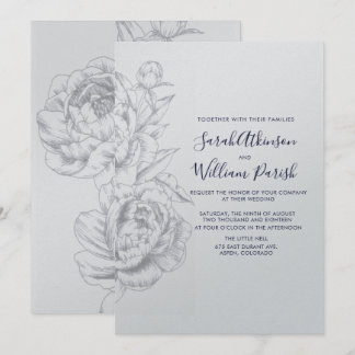 Peony Simple Faire-part de mariage