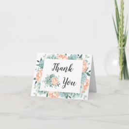 Peony Succulents Foliage Floral Wedding Vielen Dan Dankeskarte