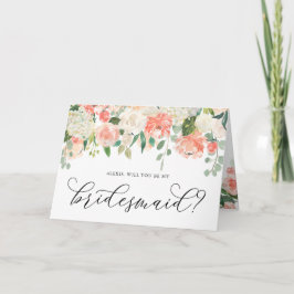 Peony und Hydrangea werden Sie meine Bridesmaid se Karte